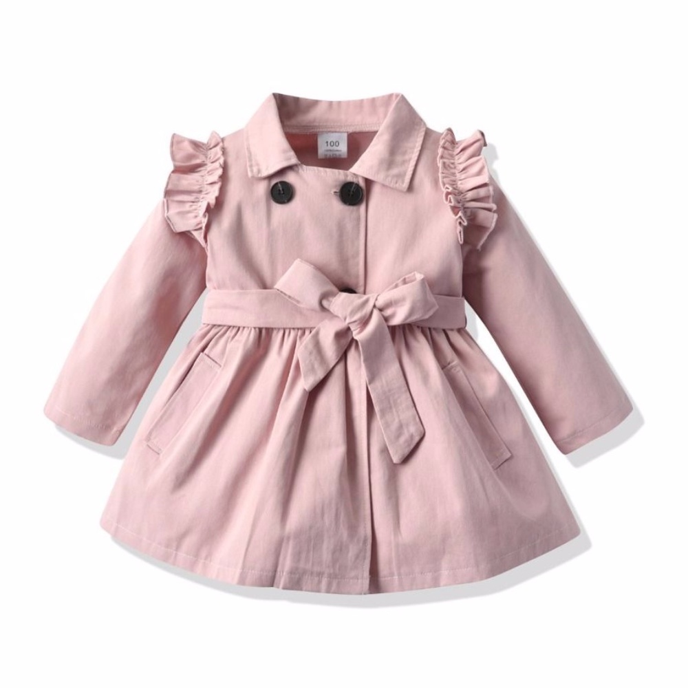 NWT Kids  Pink Trench Coat With Belt Sz 4-6